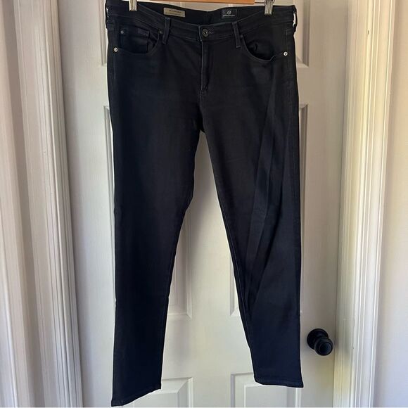 AG Adriano Goldschmied The Stevie Cuff Ankle Straight Petite Dark Wash Jeans - Picture 1 of 5